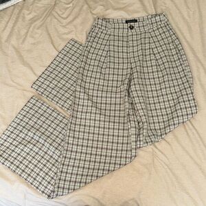 High waisted plaid pants